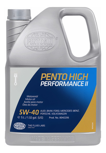 Aceite Motor 5w-40 Sintetico 5 Lt Pentosin Volkswagen Tdi 