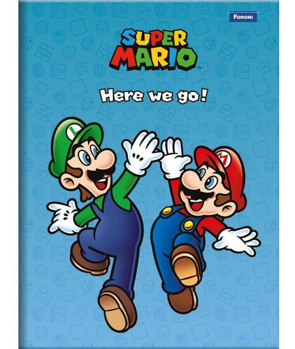 Caderno Brochurao Capa Dura Super Mario Bros 80fls Foroni Vermelho