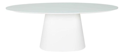 Mesa De Jantar Cone Oval 160x90 Cm Tampo Laca Branca