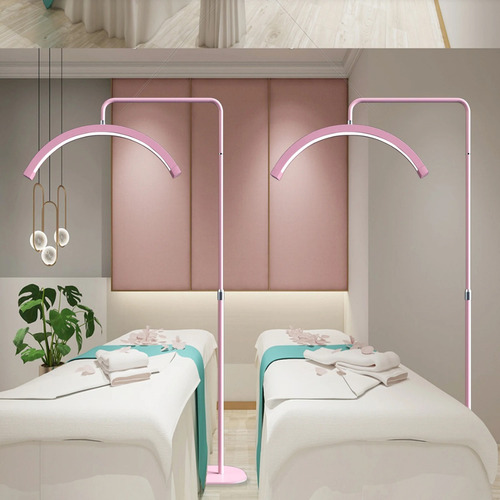 Luminária Arco Meia Lua 180 Cm Com Suporte E Controle Remoto Cúpula Rosa 127/220v