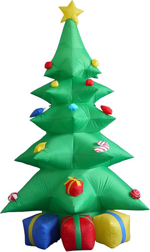 Arbol Verde Inflable De Navidad De 8 Pies De Alto Con Cajas