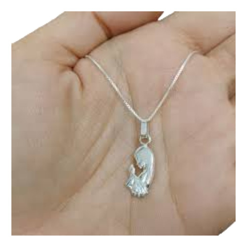 Cadena Dije Virgen Niña Plata 925 Bautismo Comunión Regalo