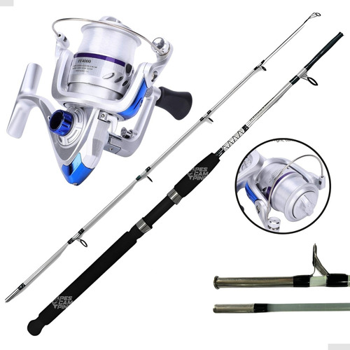 Kit Pesca Barato Vara Maciça 35 Lbs + Molinete 4000 E Linha