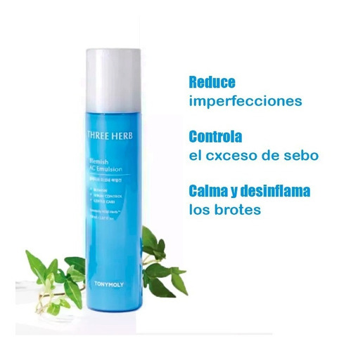 Tonymoly - Emulsión Dermatológica Anti Acné Three Herb Tipo De Piel Sensible,seca,mixta,grasa