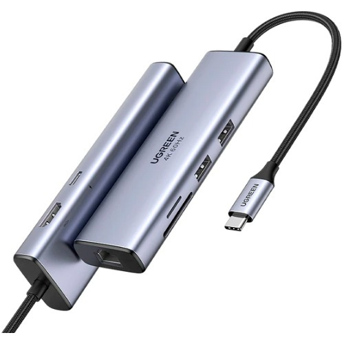 Adaptador Hub Usb C 7 En 1 - Usb Sd Microsd, Tf, Hdmi Ugreen