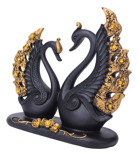 Estatuilla De Pareja De Cisnes, Estatua De Animal Decorativa