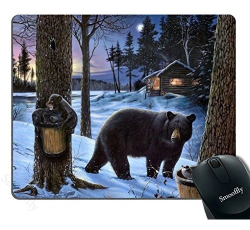 Pad Mouse - Gaming Mouse Pad Custom,winter Bear Non-slip Rub