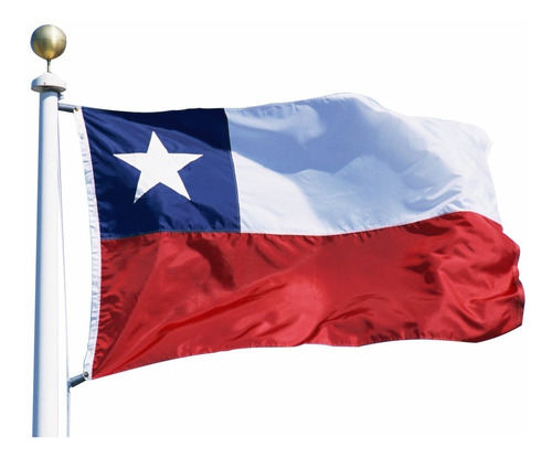 Bandera Chilena Grande 290x450 Cm Trevira Reforzada Bordada