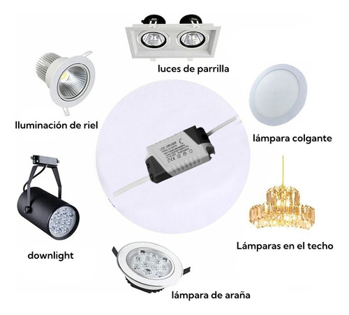 10pzs Balastra Transformador Driver Para Tiras De Led 8-18w Blanco