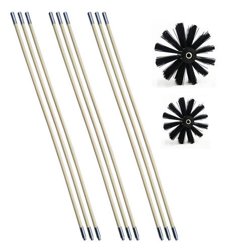 Kit 2 En 1 De Cepillo Para Limpieza De Chimeneas, Secador Y