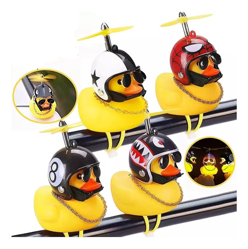 4pcs Patito Amarillo Hélice Casco,para Decoración Bici Moto