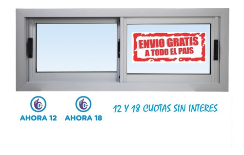 Imagen 4 de 10 de Ventana Aluminio Blanco Entero 100x60 Oferta Aberturas Leo!!