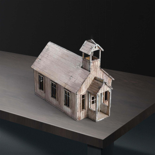1/72 Escena De Arquitectura De Iglesia De Casa De Madera En
