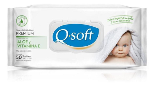 Toallas Húmedas Premium Q-soft Aloe Con Tapa (16 Paquetes)