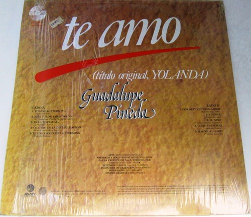 Lp Guadalupe Pineda Te Amo Yolanda. Silvio Rodriguez Milanés (Usado)