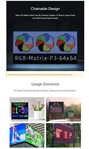 Panel De Matriz Led Rgb A Todo Color Para Raspberry Pi Y Ard