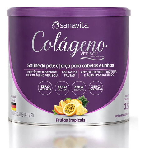 Colágeno Verisol 150g - Sanavita - Antioxidante Pele Cabelo