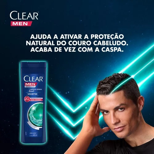 Shampoo Anticaspa Clear Limpeza Diária 2 Em 1 Men 400ml