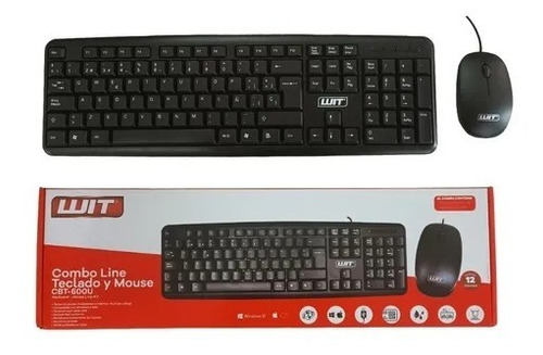 Combo Teclado Numerico Español  Mouse Optico Alambrico Usb 