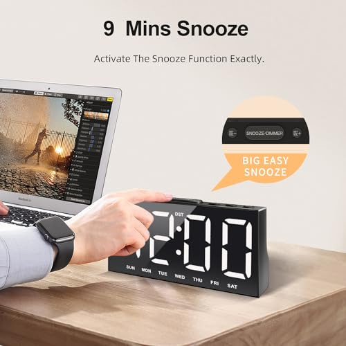 Reloj Despertador Digital Jall Con Pantalla Grande Y Números