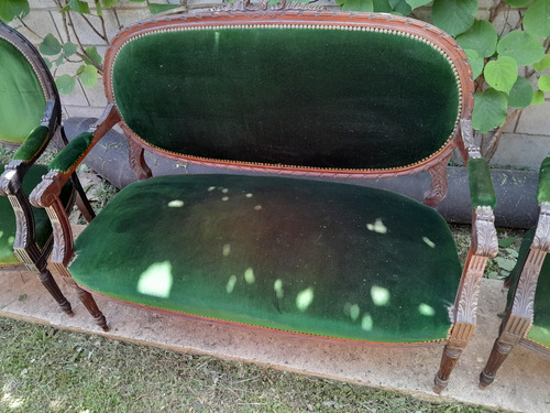 Juego De Living Sillón Y Dos Sillas Verde (Usado)