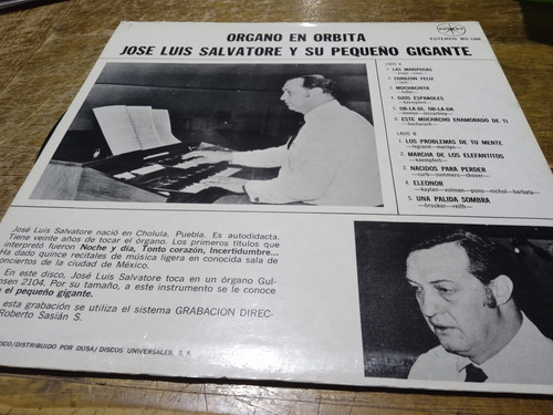 Lp José Luis Salvatore Y Su Pequeño Gigante Órgano En Órbita (Usado)
