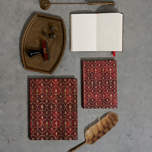 Caderno Paperblanks Red Velvet Midi Pautado Flexível 176 Pág Cor Colorido