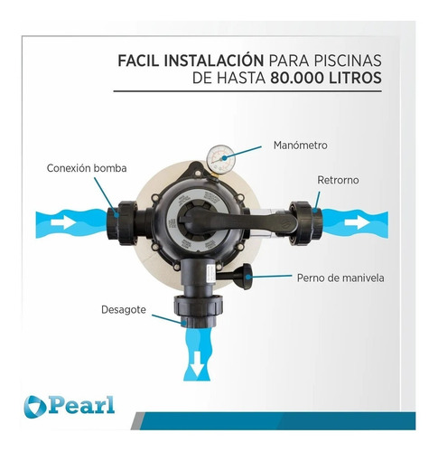 Filtro Tanque Para Piscina Pearl Pileta 80.000 Litros Fs-75