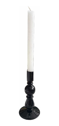 Candelabro Nordico De Vidrio Negro