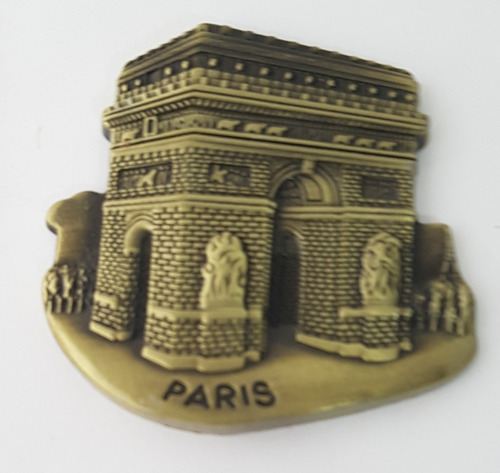 Paris Francia  Arco Del Triunfo Iman Metalico Relieve B136