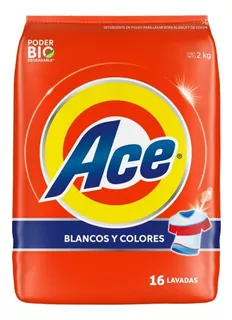 Detergente En Polvo Ace Para Ropa Blanca Y De Color 2 Kg
