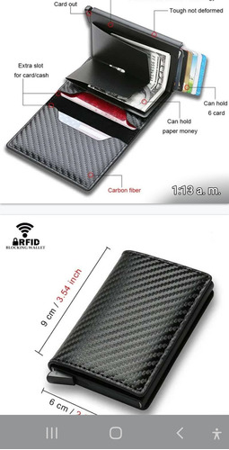 Cartera Tarjetero Con Fibra De Carbon