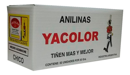 Anilinas Yacolor Negro Azabache De 30 Grs. - Caja X 50 Unid.