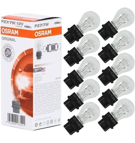 Imagen 4 de 4 de Bombillo 3157 Sylvania Osram P27/7w 12v Muela Plastica 2cont
