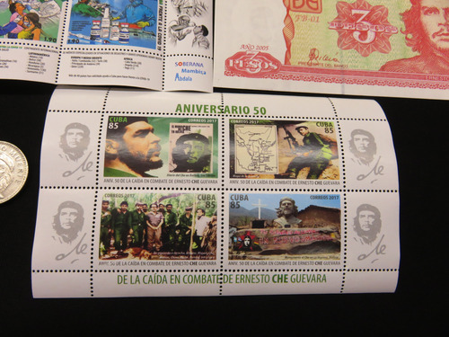 Estampilla Billete Y Moneda El Che Cubanos Set 4 Pzas