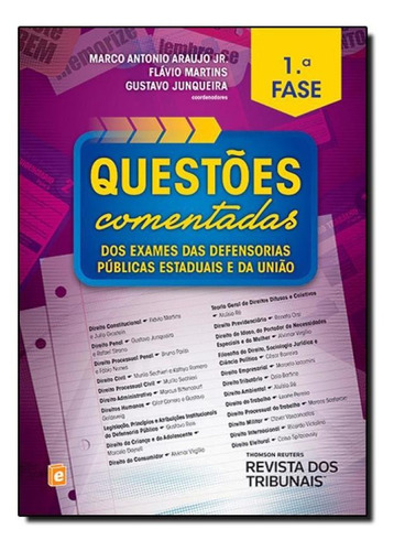 Questões Comentadas Dos Exames Das Defensorias Públicas Es, De Marco Antônio Araujo Junior. Editora Revista Dos Tribunais, Capa Mole Em Português