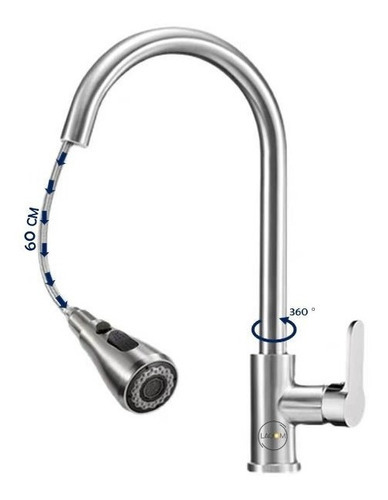Lagom Extraer C02 color plateado grifo plateado brillante 39cm
