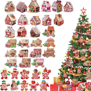 36 Adornos Arbol Navidad Casa Jengibre Galletas Colgantes