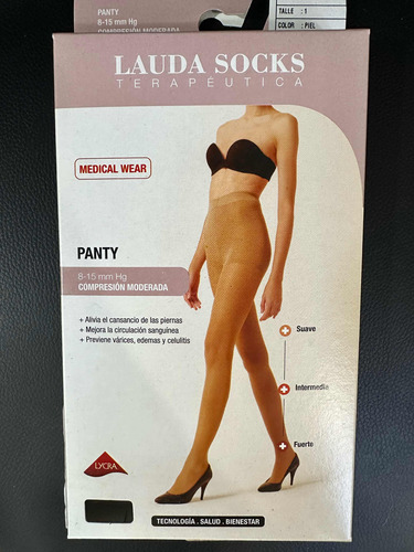 Medias De Compresion Panty Mujer 8-15 Lauda Socks Microfibra