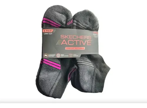 Medias Skechers Para Mujer X 6 Pares Originales Importadas