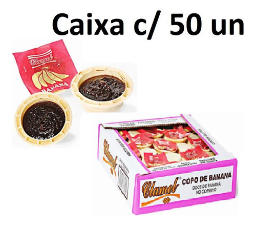 Doce De Infância Caixa Com 50 Doces Copo De Banana 1,5kg