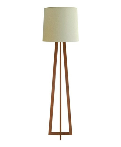 Lámpara Pie Trípode Diseño Nordico Natural Led Cruz Onoff