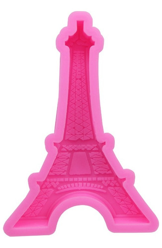 Molde Silicona Forma Torre Eiffel 12cm Rosado