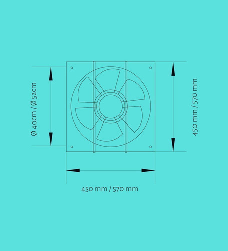 Imagen 4 de 7 de Extractor Industrial Reversible Pared Tst 52 Cm