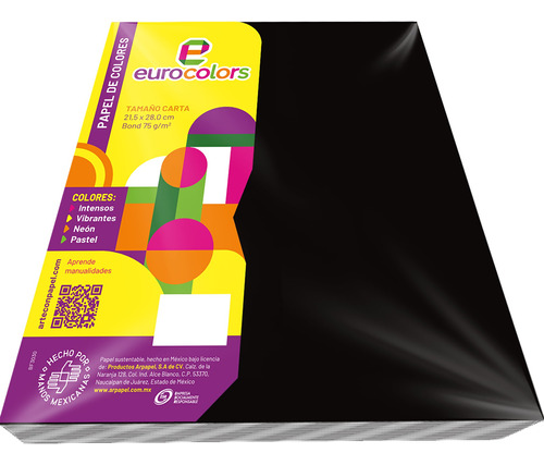 Eurocolors Color Negro  De 100h / Caja 2500 Pzas