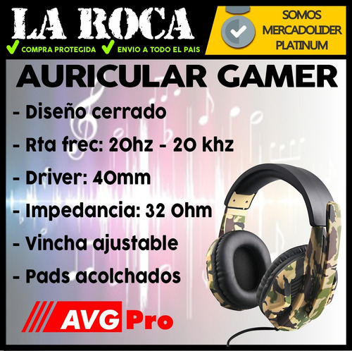 Imagen 5 de 10 de Auricular Gamer Con Microfono Pc Gaming Ps4 Xbox Cuo