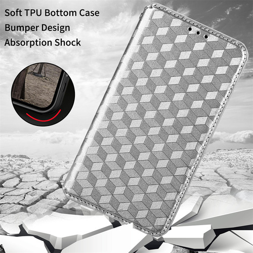 Funda Texturizada 3d Para Realme C67 -tpu, Soporte, Cierre Magnético, A Prueba De Golpes, Caja Fuerte Para Tarjetas De Crédito