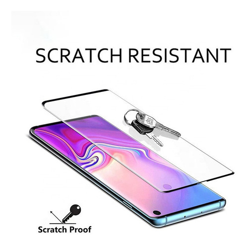 Imagen 4 de 4 de Vidrio Templado Full Glue 3d Curvo Samsung S10