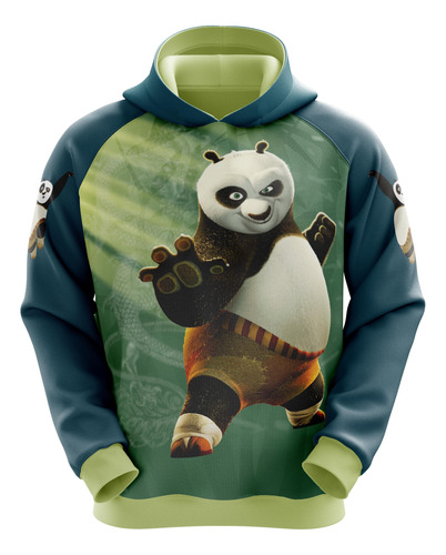 Sudadera Sublimada Juvenil Kung Fu Panda Hoodie