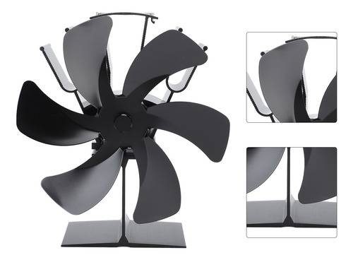 Ventilador De Estufa De Leña Vertical, 6 Aspas, Térmico